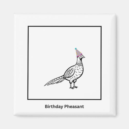 誕生日マグネット、誕生日のキジ、鳥のマグネット マグネット (正面)