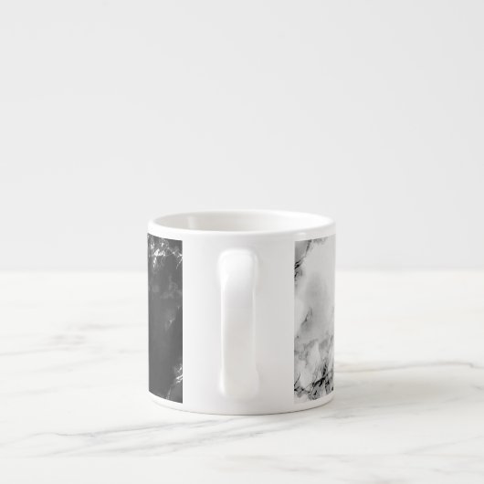 誕生日マグ白黒大理石 – あなたの年齢 エスプレッソカップ (裏面)
