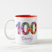 誕生日マグ100年フローラ名マグ100日目 ツートーンマグカップ (左)