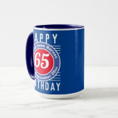 誕生日マグ（年齢、名前、日付付き） マグカップ (正面左)