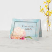 誕生日マザー – 牡丹の花クローズアップ カード (黄色い花)