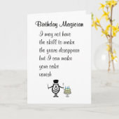 誕生日マジシャンおもしろいAハッピーバースデー詩 カード (黄色い花)