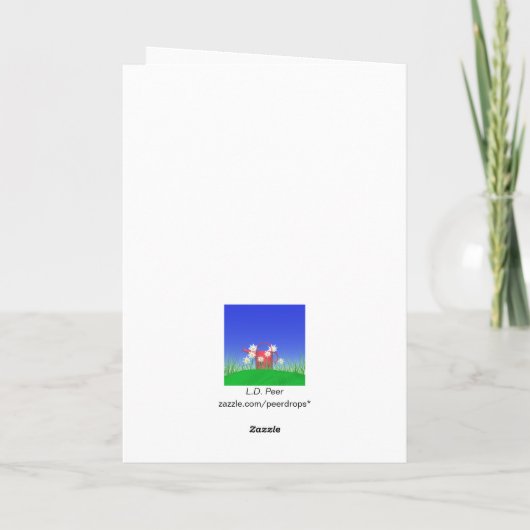 誕生日ママデイジーと散水缶 カード (裏面)