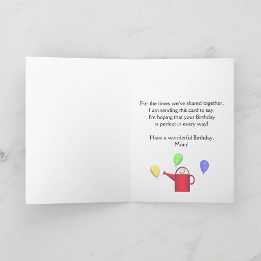 誕生日ママデイジーと散水缶 カード (内部)