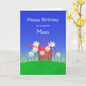 誕生日ママデイジーと散水缶 カード (黄色い花)