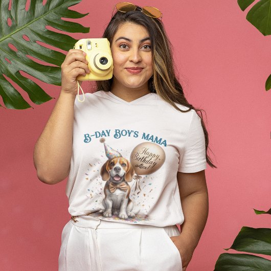 誕生日ママビーグルドッグバルーンカスタム Tシャツ