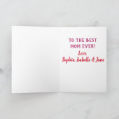 誕生日ママワールドの最高のEver Kidsの写真 カード (内部)