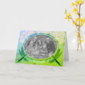 誕生日マムドラゴンフライパーソナライズされたフォトカード カード (黄色い花)