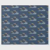 誕生日マラードアヒル飛んでいるオーバーウォーター ラッピングペーパー (フラット)