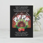 誕生日マン任意の年齢，トランプのポーカー,賭博，カジノ 招待状 (スタンド正面)