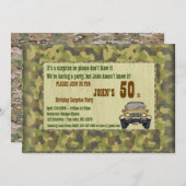 誕生日マン,パーティーマン,ハンター,年齢,鹿 招待状 (正面/裏面)