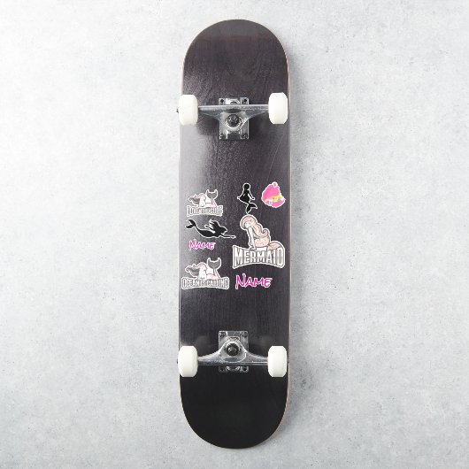 誕生日マーメイドガールステッカー シール (スケートボード)