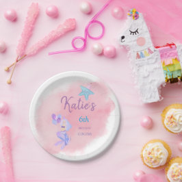 誕生日マーメイド紙プレート ペーパープレート