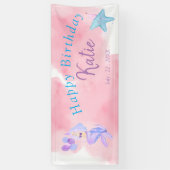 誕生日マーメイド紙プレート 横断幕 (縦)