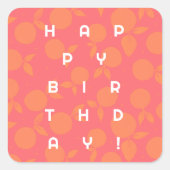 誕生日ミカン模様 スクエアシール (正面)