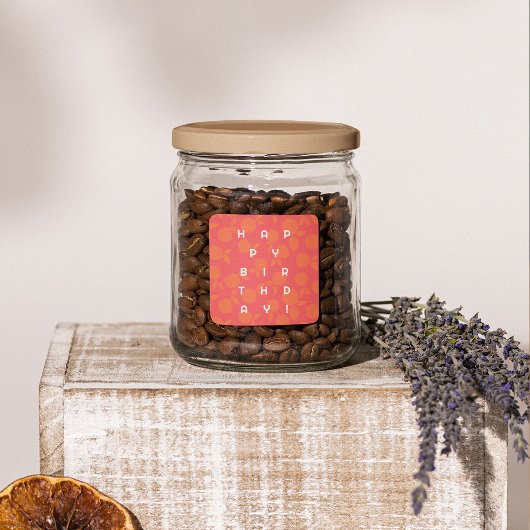 誕生日ミカン模様 スクエアシール