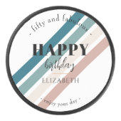 誕生日ミニマルデザインのパステルカラー アイスホッケーパック (正面)