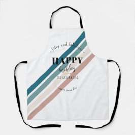 誕生日ミニマルデザインのパステルカラー エプロン