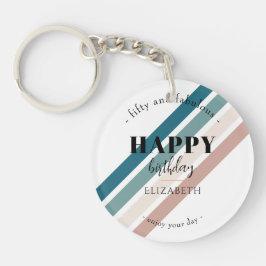 誕生日ミニマルデザインのパステルカラー キーホルダー