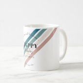 誕生日ミニマルデザインのパステルカラー コーヒーマグカップ (正面右)