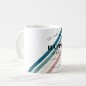 誕生日ミニマルデザインのパステルカラー コーヒーマグカップ (正面左)