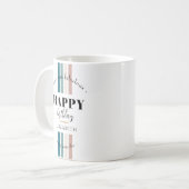 誕生日ミニマルデザインのパステルカラー コーヒーマグカップ (正面左)