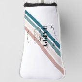 誕生日ミニマルデザインのパステルカラー ゴルフヘッドカバー (回転90)