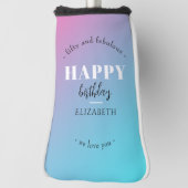 誕生日ミニマルデザインのパステルカラー ゴルフヘッドカバー (回転90)