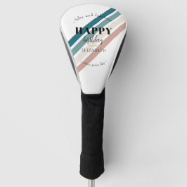 誕生日ミニマルデザインのパステルカラー ゴルフヘッドカバー