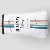 誕生日ミニマルデザインのパステルカラー ゴルフヘッドカバー