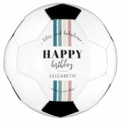 誕生日ミニマルデザインのパステルカラー サッカーボール (正面)