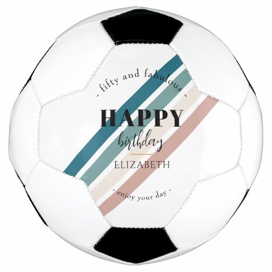 誕生日ミニマルデザインのパステルカラー サッカーボール (正面)