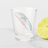 誕生日ミニマルデザインのパステルカラー ショットグラス (裏面)