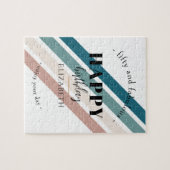 誕生日ミニマルデザインのパステルカラー ジグソーパズル (横)