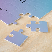 誕生日ミニマルデザインのパステルカラー ジグソーパズル (側面)