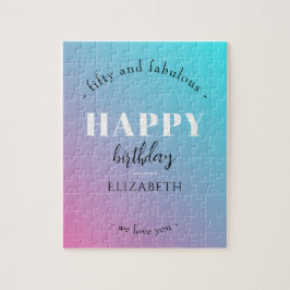 誕生日ミニマルデザインのパステルカラー ジグソーパズル