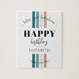 誕生日ミニマルデザインのパステルカラー ジグソーパズル