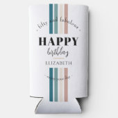 誕生日ミニマルデザインのパステルカラー スリム缶クーラー (裏面)