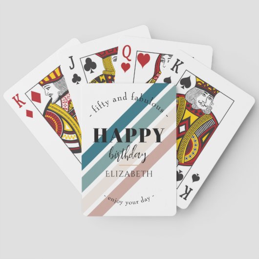 誕生日ミニマルデザインのパステルカラー トランプ (裏面)