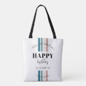 誕生日ミニマルデザインのパステルカラー トートバッグ (裏面)