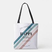 誕生日ミニマルデザインのパステルカラー トートバッグ (裏面)