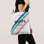 誕生日ミニマルデザインのパステルカラー トートバッグ (クローズアップ)