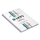 誕生日ミニマルデザインのパステルカラー ノートブック (右側)