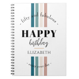 誕生日ミニマルデザインのパステルカラー ノートブック