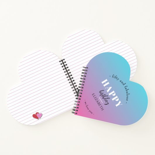 誕生日ミニマルデザインのパステルカラー ノートブック (内部)