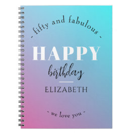 誕生日ミニマルデザインのパステルカラー ノートブック