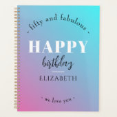 誕生日ミニマルデザインのパステルカラー プランナー手帳 (正面)