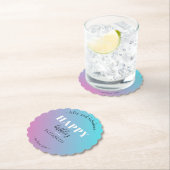 誕生日ミニマルデザインのパステルカラー ペーパーコースター (インサイチュ)