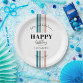 誕生日ミニマルデザインのパステルカラー ペーパープレート (パーティー)