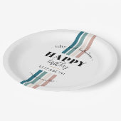 誕生日ミニマルデザインのパステルカラー ペーパープレート (アングル)